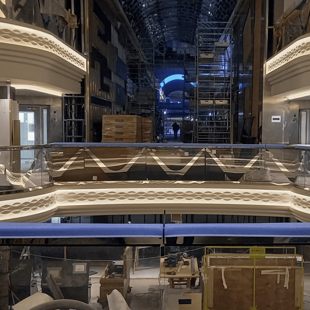 Interior hall with feature lighting